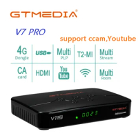 GT Media V7Pro H.265 Satellite Receiver DVB-S/S2/S2X/T/T2 Combo TV Box 770MHz Dual Core HEVC 10Bit DVB T2 Satellite TV Receiver