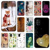Flower For Galaxy A71 5G Mobile Phone Case Cover Black Bumper Silicone Comfortable For Samsung Galaxy A71 5G Black Etui Painting