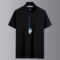 Kaos lengan pendek pria musim panas baru leher bulat lengan pendek gaun musim panas pria kaos dasar