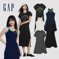 【GAP】女裝 Logo圓領/防曬吊帶洋裝-多色可選(465043&amp;512502&amp;512543)