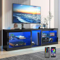 Modern high gloss entertainment center with LED TV bracket with socket, living room TV cabinet, media console, storage cabinet