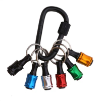 6piece color keychain connecting rod batch connecting rod mountaineering buckle set with 1/4 hexagonal shank drill extension rod