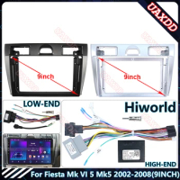 For Ford Fiesta Mk VI 5 Mk5 2002-2008 9INCH Car Radio Android Stereo audio screen multimedia video player cables Harness frame
