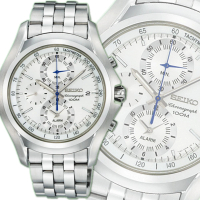 【SEIKO 精工】CS三眼系列/勇者之劍計時腕錶40㎜-加攜帶式錶盒 經銷商S6(SNAE81P1/7T62-0KY0S)