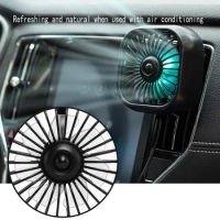 Mini Car Fan USB Charging Multifunctional LED Light Seven-blade Turbo Fan Car Air Outlet Mini Electric Fan Car Supplie