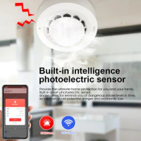 Built in Intelligent Photoelectric Sensor Tuya Smart WiFi Smoke Detector Supports APP Remote Notification Smoke Fire Alarm
