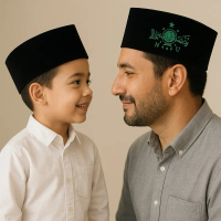 Peci Songkok Hitam Bludru Anak Dewasa Peci NU Peci Bendera Peci Polos tinggi 9cm
