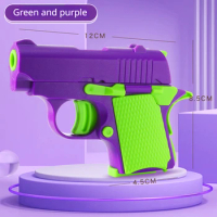 3D Carrot Gravity Gun Fidget Toys Children Decompression Push Card Small Toy 3D Printing Plastic Carrot Gun Kids Toys Gifts
