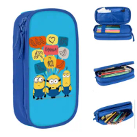 Fun Minions Pencil Case Dave Otto Kevin Pencilcases Pen Kids Large Storage Bag School Supplies Gifts Accessories