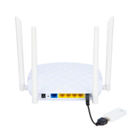 HUASIFEI 2.4G Wireless Router 300Mbps WiFi Router with 4 External Antennas for 4G USB Huawei E3372 Modem Support openWRT/Omni II