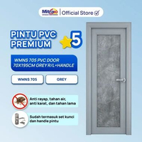 Pintu PVC WMNS 705 70x195cm Grey Kanan/Kiri + Handle Tidy - Proteksi Ganda Extra Bubble Wrap