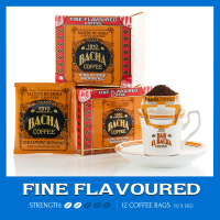 Bacha Coffee| Singapore Morning Fine Flavoured, 100% Arabica Beans, Medium Roast, x12 Individually W