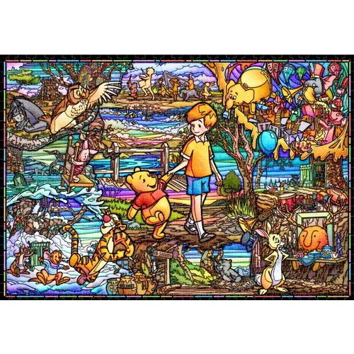 500 Piece Jigsaw Puzzle Disney Winnie the Pooh Story Stained Glass  ‎DSG-500-628