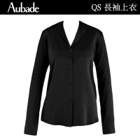 預購 Aubade 摯愛蠶絲長袖上衣 蕾絲性感睡衣 女睡衣 法國進口居家服(QS-黑)