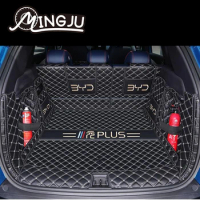 For BYD Atto 3 Yuan Plus 2022 2023 Car Boot Mat Rear Trunk Liner Cargo Leather Floor Carpet Tray Protector Accessories Mats