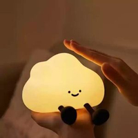 躺平翻身鴨小夜燈趣味創意矽膠LED夜燈usb充電款手提電話支架兒童禮物