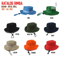 DISKON 12.12 Topi Rimba OR/ Bucket Hat / Rimba Hat / Hiking Hat / Topi Hutan / Topi Gunung Bahan Roy
