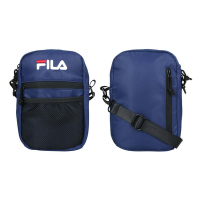 FILA 網袋夾層側背包-斜背包 肩背包 隨身包 BMV-7009-NV 丈青白紅
