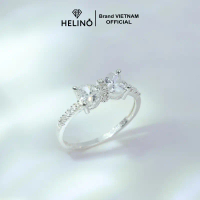 Nhẫn bạc nữ HELINO mặt nơ đính đá trái tim lấp lánh, trang sức cao cấp N23