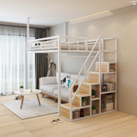 Double Decker Bed Frame Double Bed Loft Bed High Low Multi-Functional Elevated Bed Childrens Bed Multi-Function Hanging Iron Hammock Loft Bed Elevated Bed