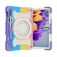 Three Layer Protective Silicone Case for Samsung Galaxy Tab S8 X700 X706 S7 T870 T875 Kids Shockproof Cover with S Pen Holder
