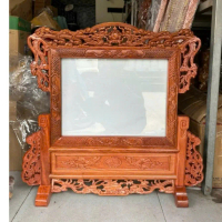 Khung Ảnh Thờ Đôi Gỗ Hương Long Ly Quy Phụng Kích Thước 30x40 cm Kèm Kính Sang Trọng & Độc Đáo