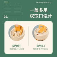 【天貓U先】便攜咖啡杯帶蓋玻璃杯兩用吸管杯夏季外帶水杯