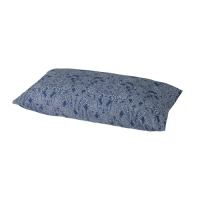 JÄTTEVALLMO 枕頭套, 深藍色/白色, 80x50 公分