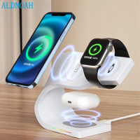 3 in 1 Magnetic Wireless Charger 15W Fast Charging For iPhone 12 13 14 Pro Max Apple Watch Airpods Pro Charging Dock Station