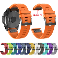 22mm 26mm Soft silicone Strap Band for Garmin Fenix 6 6X 5 5X plus 3 3 HR Forerunner 935 945 Watch Quick Release Watchband Bands