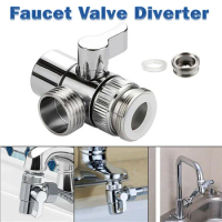 Faucet Valve Diverter 3-Way Bathroom Faucet Switch Valve Water Tap Connector Faucet Adapter Kitchen Sink Splitter Bathroom Spare