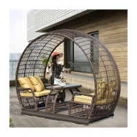 Garden Swing Chair Outdoor Furniture Wicker Canopy Swing Rocking Chair for Adult
