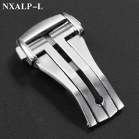 20mm Stainless Steel Watch Buckle for Omega Seamaster Speedmaster Leather Rubber Watch Band Deployment Clasp Butterfly Button