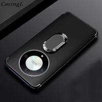 For Honor Magic6 Lite 5G Case With Magnetic Ring Matte Silicone Shockproof Cover For Honor Magic 5 Lite X9B X9A Shell