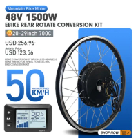 48V 1500W EBike Conversion Kit Rear Rotate Wheel Hub Motor 20 24 26 27.5 28 29inch 700C For Electric Bicycle Conversion Kit