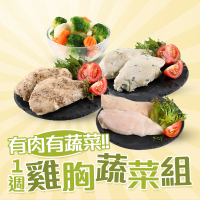 【金澤旬鮮屋】低溫即食舒肥雞胸肉+蔬菜組(共21包)