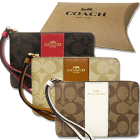 COACH C LOGO直紋零錢包/手拿包禮盒(多款選一)