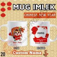 Souvenir Gelas Imlek - Mug Chinese New Year - Gong Xi Fa Cai Design 20 dan foto Packing standar