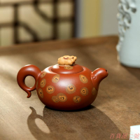 【暢陶直播】宜興紫砂壺泡茶壺金全大全手工—老朱泥前途似錦320c