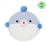 Bantal Sofa Anak Tema Animal Round Puffer FishΒ 40cm - Biru (Best Quality)