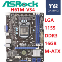 เมนบอร์ดกราฟิกในตัว, ASRock H61M-VS4, LGA1155, DDR3 RAM 16G, ใช้ได้กับ H61 และ H61M