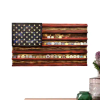 American Flag Coin Holder Wall Display Challenge Coin Wooden Shelves Wood Challenge Coin Holder Commemorative Coin Rack