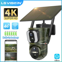 LSVISION 4K 4G Dual Screen Wildlife Solar Camera Wireless Outdoor WIFI Camera Security Cam Dual PIR Human Auto Tracking CCTV Cam