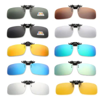 Polarized Clip On Sunglasses 180° Upturn For Myopia Glasses Photochromic Sunglasses Night Vision Fishing Driving Goggles