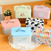 Small Rectangular Tin Box Candy Biscuit Snack Storage Jar Cute Suitcase Wedding Party Gift Packaging Gift Box