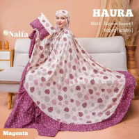 Mukena Haura Erika Nasyilla Kamari Motif rayon twill Muslim Dewasa Cantik Bunga
