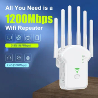 5Ghz 2.4G WiFi Extender Long Range Wireless WIFI Booster 1200Mbps 300Mbps Wi-Fi Amplifier 802.11N Wi Fi Signal Repeator