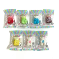 Mini Squishy Food Soft Cute Candy Gummy Bear Candy Bean Mochi Toy Squeeze Capsule Toy Creative Toy Stress Relax Keychain
