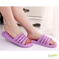 Conalife 超柔軟PVC浴室防滑摺疊拖鞋 顏色隨機-女款 (4雙)