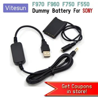 Vitesun USB Cable Adapter + AC-LS5+DK-X1 DC Coupler NP-BX1 NPBX1 Dummy Battery for Sony DSC-RX1 DSC RX100 RX1R